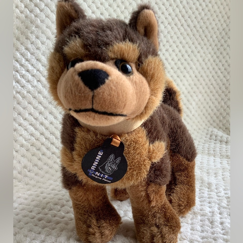 Stuffed Animal House Canine Unit Regina Police Plush Dog with Collar Tag